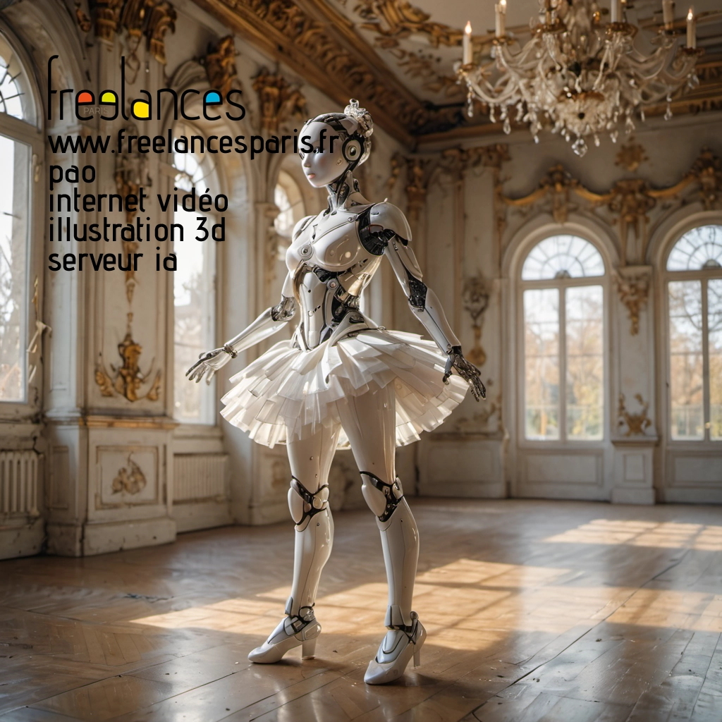 Pao mise en page internet vidéo illustration 3d serveur IA générative AI freelance paris studio de création magazines PTZG7I30